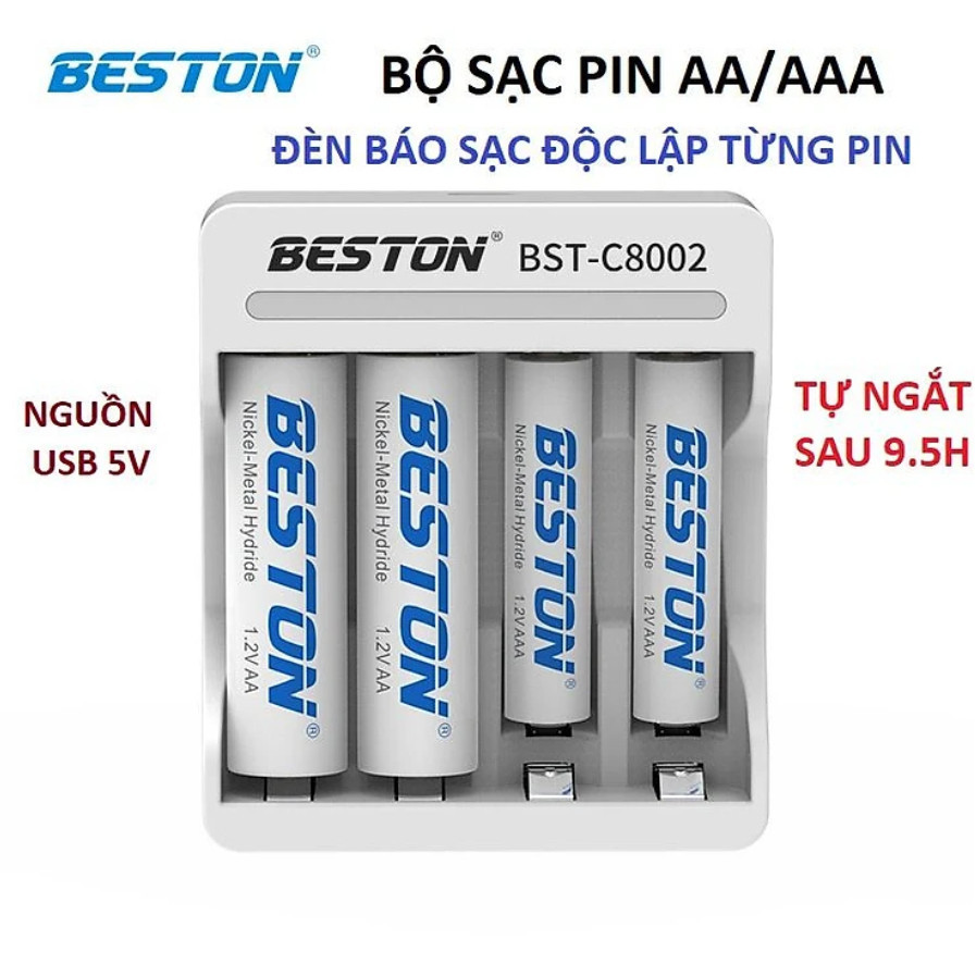 Combo Sạc C8002 và pin sạc 2A 3A - Dung lượng lớn - BESTON