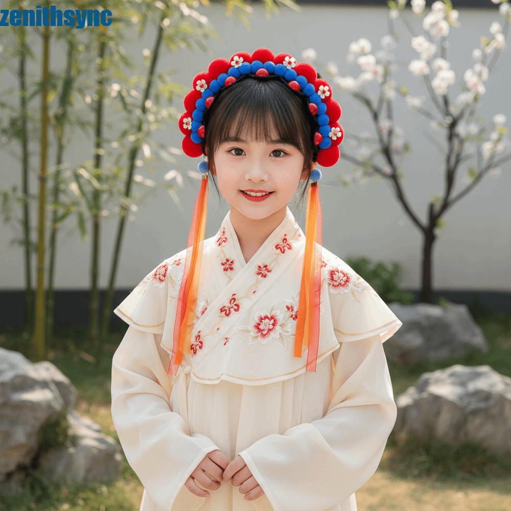 Zenithsync Bắc Kinh Opera Băng Đô - Phù Hợp Tóc Vòng và Trang Phục Tết Trung Quốc