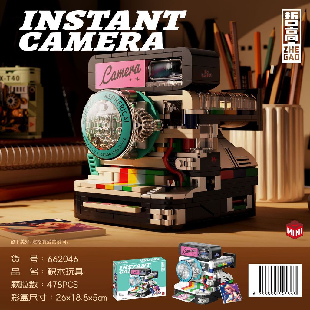 Tương thích với Lego Retro Quốc Gia Hợp Thời Trang Chơi Máy Ảnh Cơ X-T40 Đồ Trang Trí Mô Hình Trẻ Em