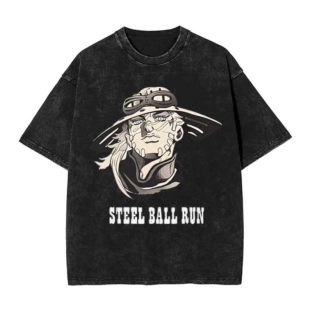 JoJo 's Bizarre Adventure [STEEL BALL RUN] Gyro Zeppeli / Jonathan Joestar đồ họa 100% cotton hạng n
