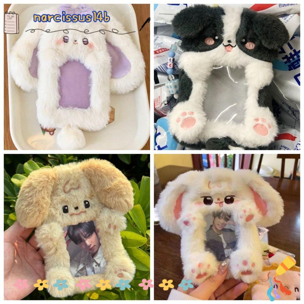 NARCISSUSB Photocard, Sang Trọng Tai Thỏ / Border Collie Photo Card Holder, Hoạt Hình Đa Năng Thẻ Ta