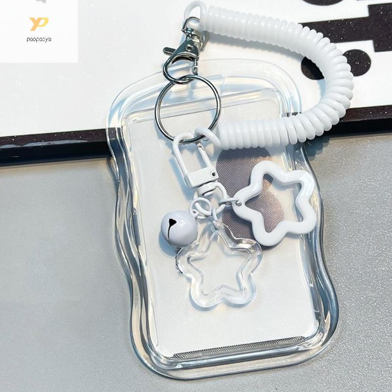 PPY Star Charm Card Holder Tấm bảo vệ thẻ an ninh chống nước Hộp đựng thẻ trong suốt