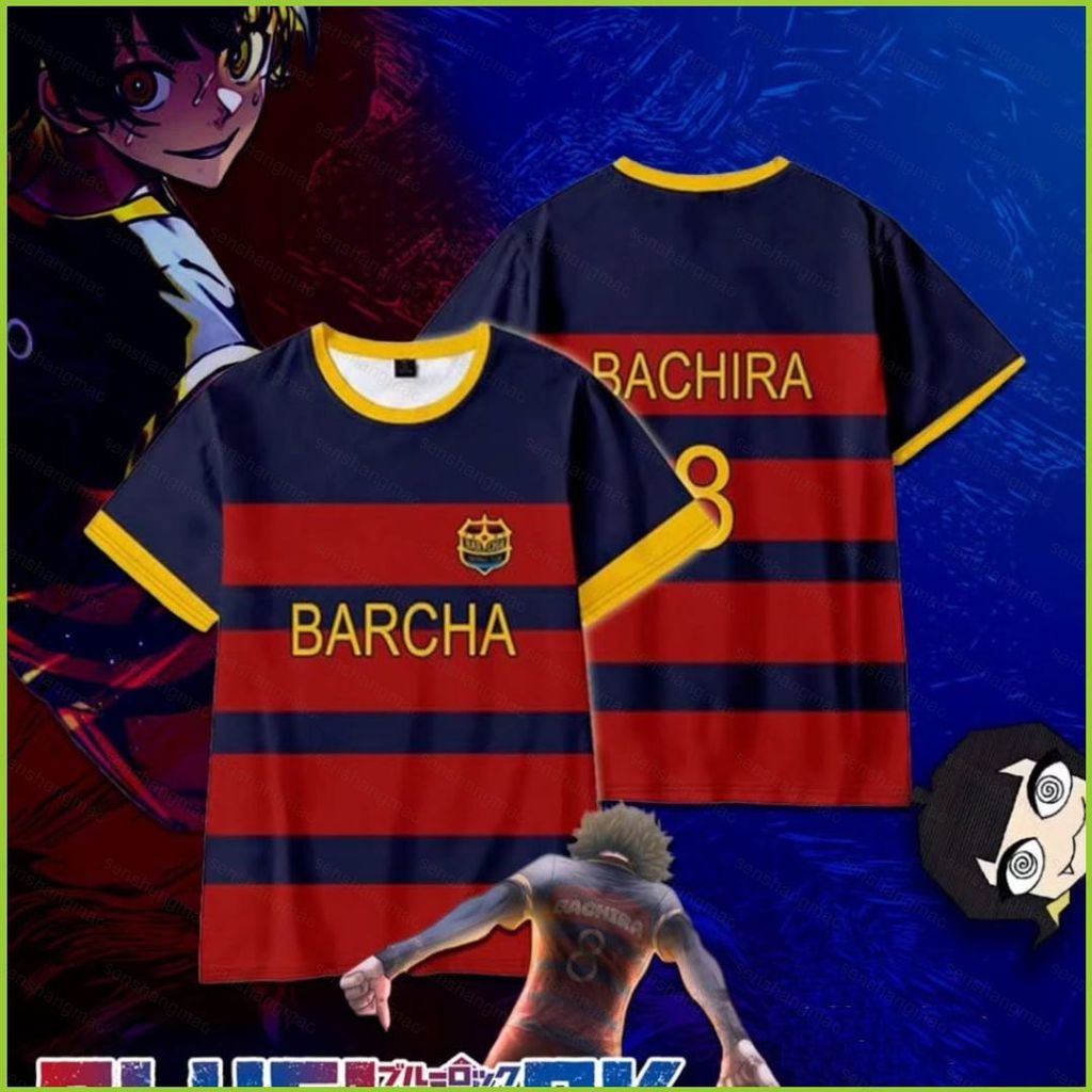 PS2 BLUE LOCK KAISER BARCHA jersey Áo thun anime tay ngắn áo thun SP2
