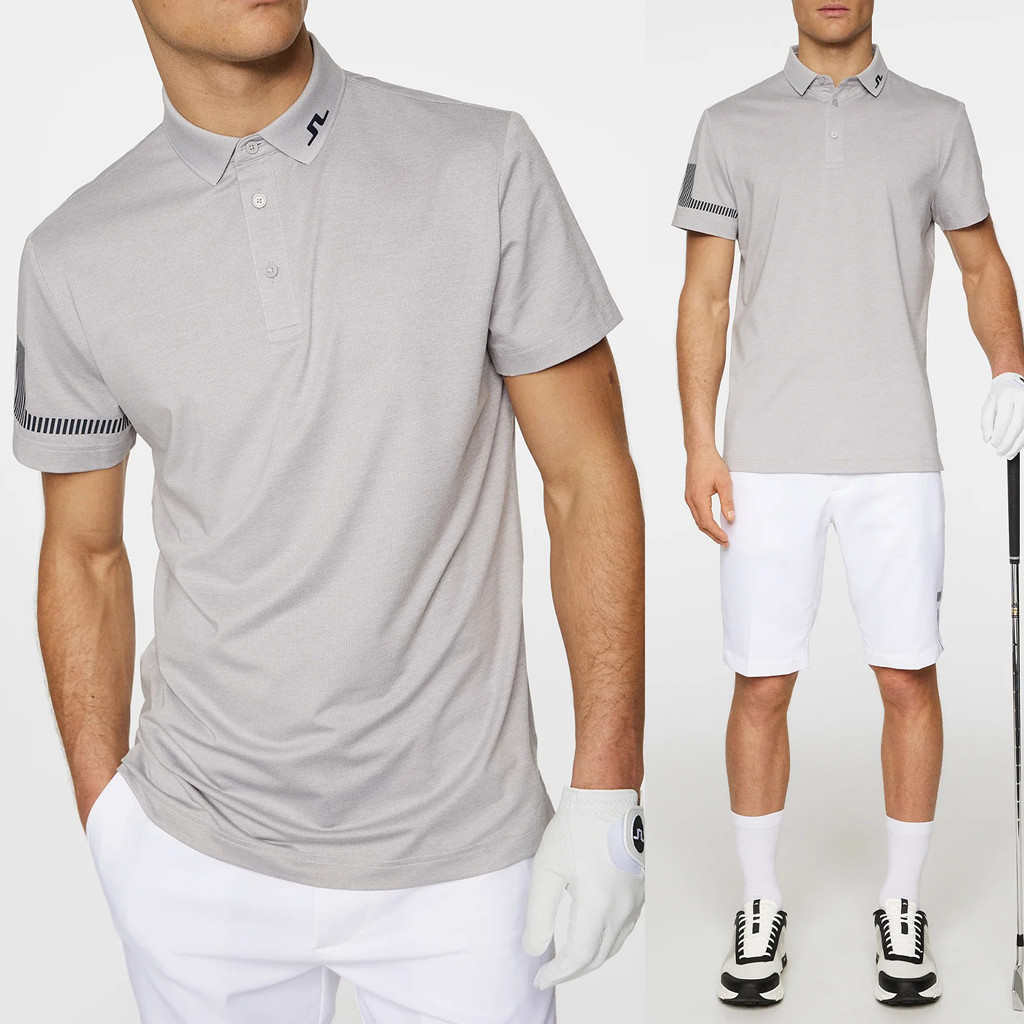 JLindeberg Áo Sơ Mi Polo Sọc với Logo tại Cổ Tay - Thiết Kế Mới Thời Trang