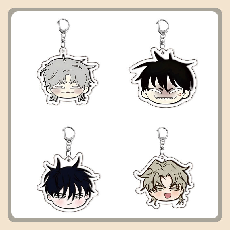 Korean Manga Water Side Acrylic Keychain Cute Anime Figures Yeo TaeJu Kim EuiHyun Keyring Fashion Ba