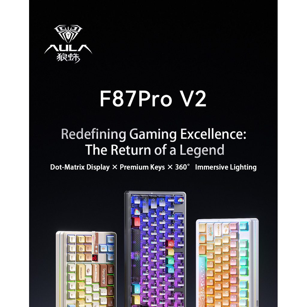 [HỎA TỐC HN - HCM] Bàn phím cơ AULA F87 PRO V2 | RGB | Không dây 3 Modes| Hotswap