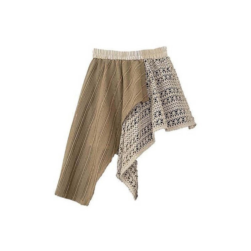 Váy ngắn nữ vintage layer, ren móc dệt kim rỗng, phù hợp mùa hè