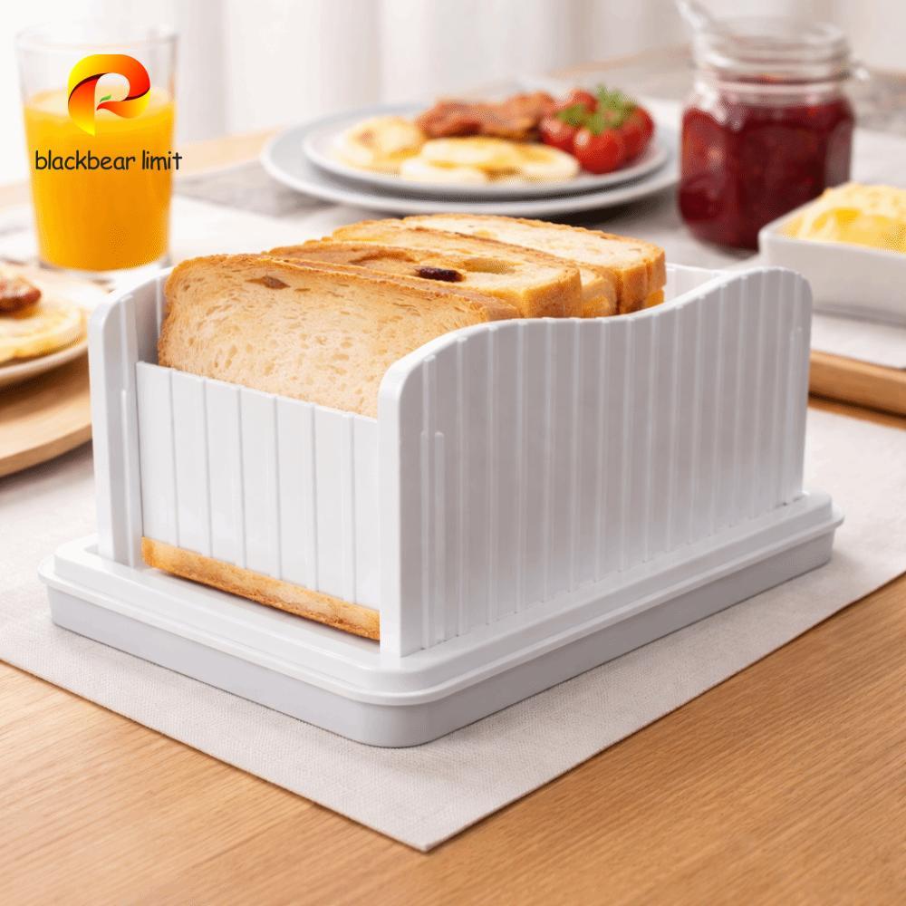 Máy thái bánh mì nướng giới hạn BLACKBEAR, Máy thái lát bánh mì thủ công có thể gập lại có thể điều chỉnh chiều rộng, Hộ gia đình có khay vụn bánh mì nhựa Tấm cắt lát bánh mì