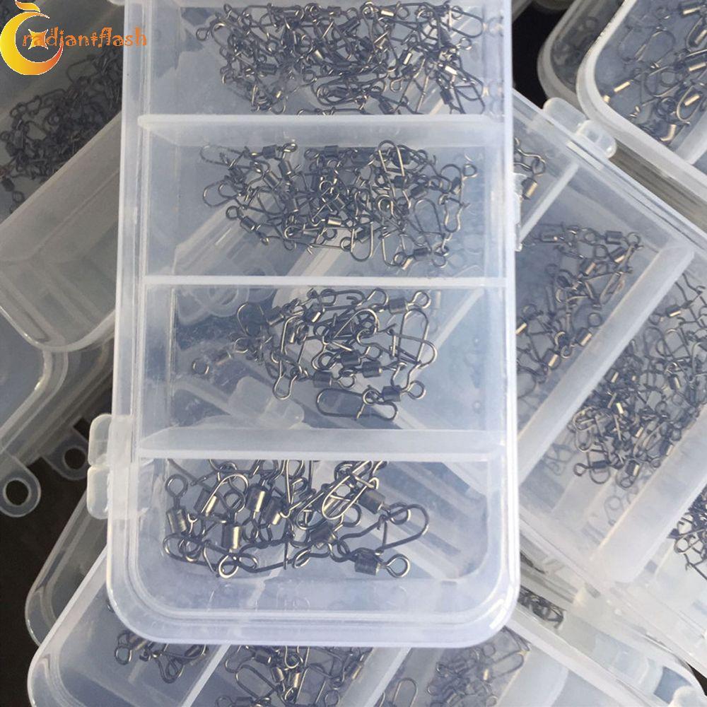 RADIANTFLASH Xoay Khóa Liên Động Pin Snap 100 Cái / bộ 4-12 Chân Dụng Cụ Câu Cá Phụ Kiện Câu Cá Móc 