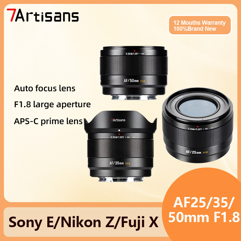 7Artisans 25mm 35mm 50mm F1.8 Lite AF Tự động lấy nét APS-C Ống kính máy ảnh khẩu độ lớn cho Sony E 