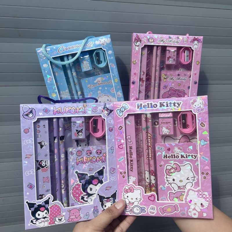 Bộ Văn Phòng Phẩm Sanrio Bút Chì Kuromi Giá Trị Cao Hộp Quà Tặng Học Sinh Văn Phòng Phẩm Ngày 6 Quà 