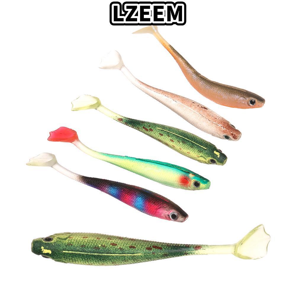 LZEEM Bộ 5 Swim Bait 9cm Chất Lượng Cao, Thiết Kế Thân Thuỷ Sinh và Đuôi Giun Mồi Câu Cá
