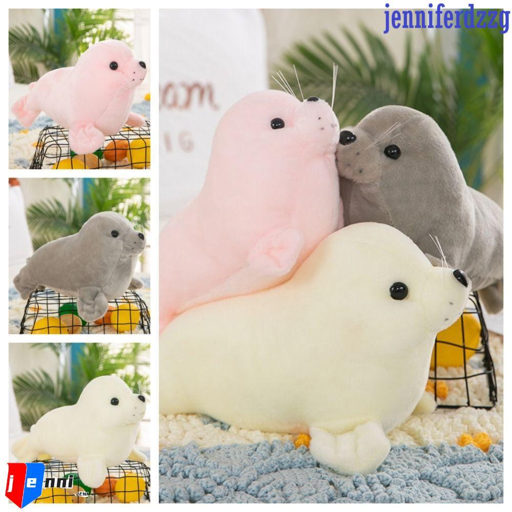 JENNIFERDZZG Seal Búp bê sang trọng, Gối động vật Fluffy Seal Đồ chơi nhồi bông sang trọng, Lông thú