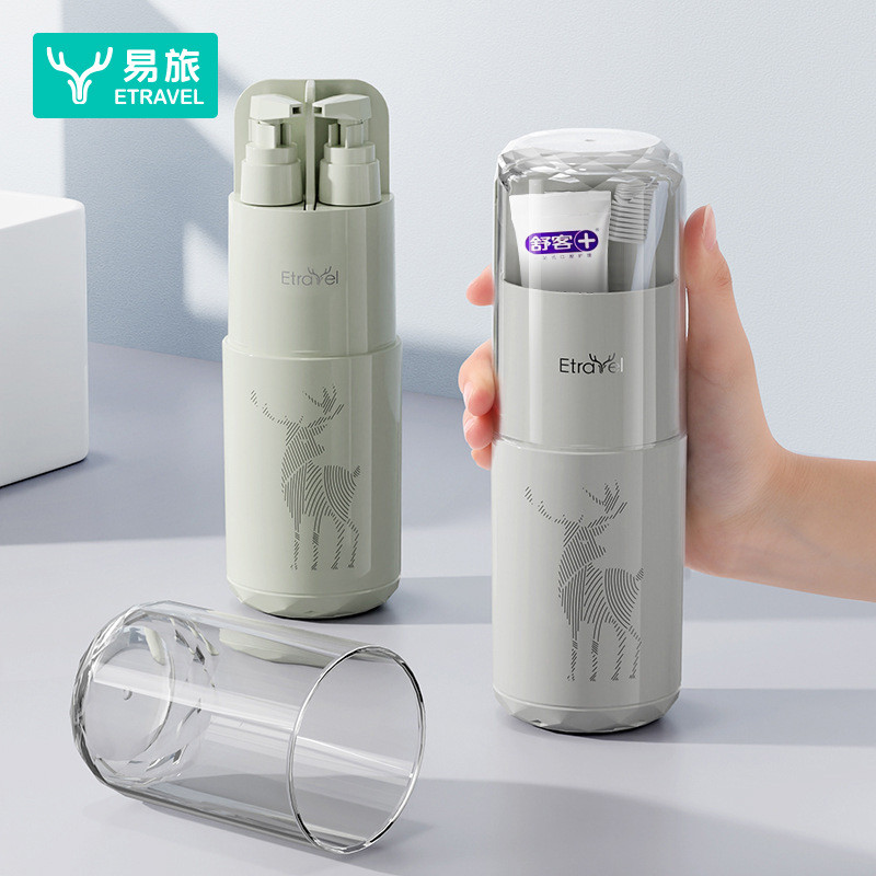 ETRAVEL ETRAVEL ETRAVEL Bát Trong Một Cốc Rửa Kem Đánh Răng Bộ Rửa Bàn Chải Đánh Răng Du Lịch Xuyên 