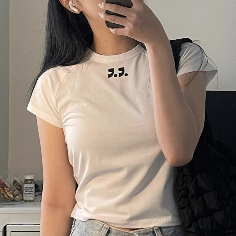 1BK6 RR Short-sleeved, simple, slim-fit with letter print restandrecreation Straight shoulders make 