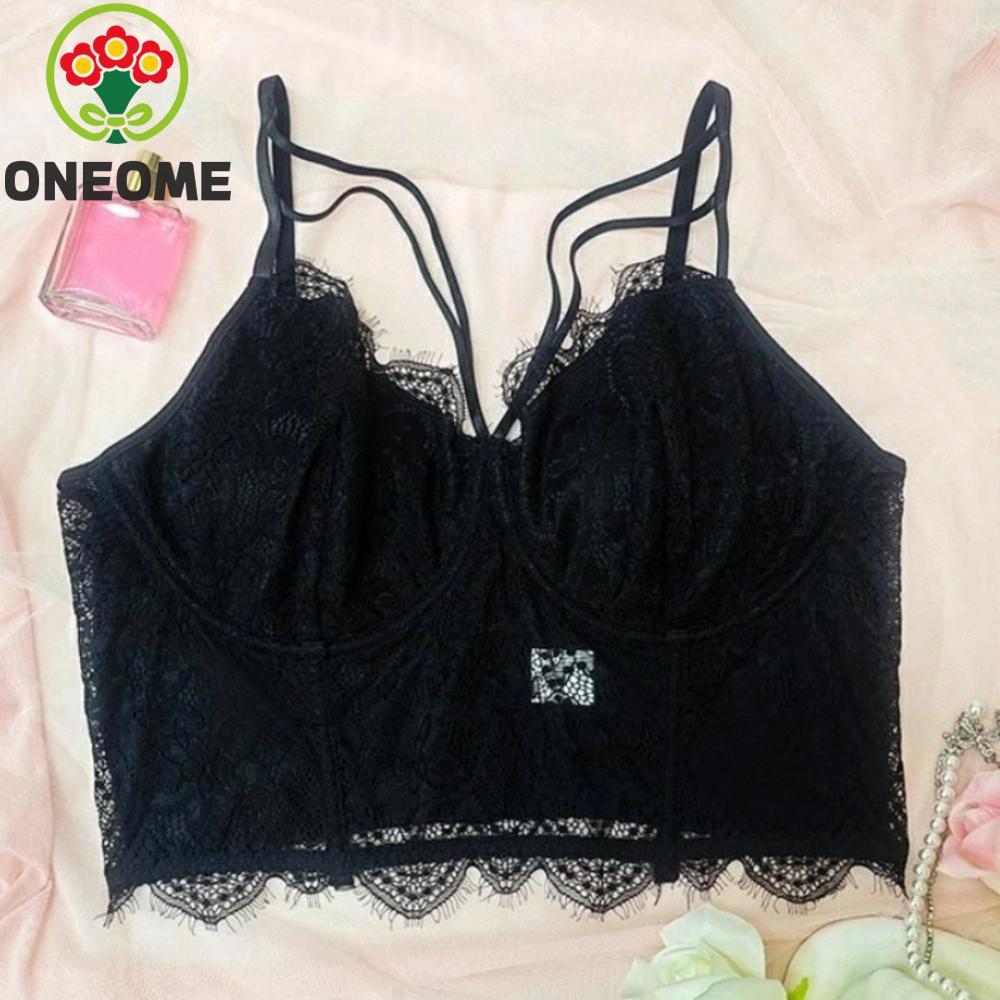 ONEOME Áo Crop-Top Hai Dây Ren Lớn, Đàn Hồi Tốt, Phù Hợp Mùa Xuân Hè Size 1XL-4XL