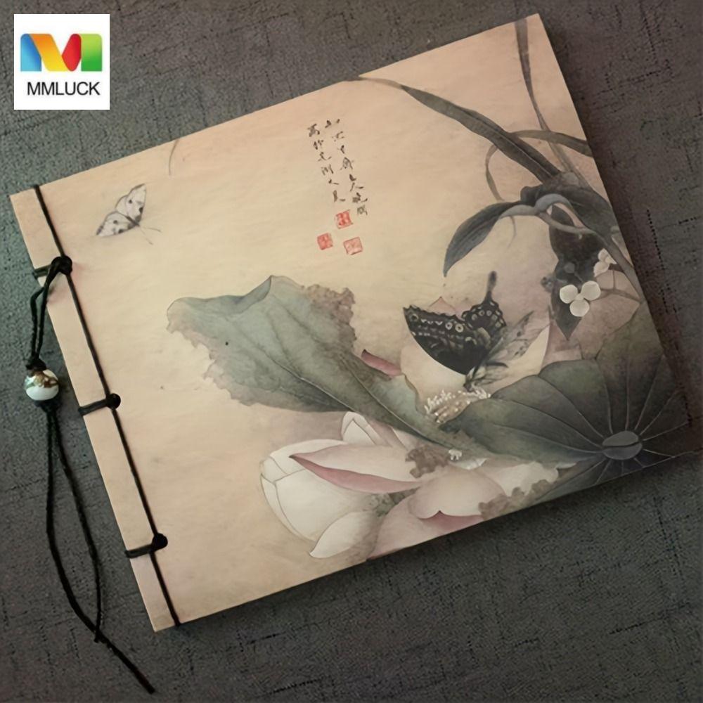 MMLUCK Vintage Line-bound Sketchbook, Phong cách cổ xưa Lotus Phong cách cổ xưa, Retro Thread-bound 