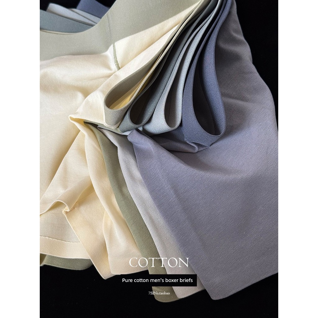 quần xịp đùi nam quần sịp nam [7SINs] Quần sịp boxer nam cotton mềm mại và thoáng khí màu quý ông qu