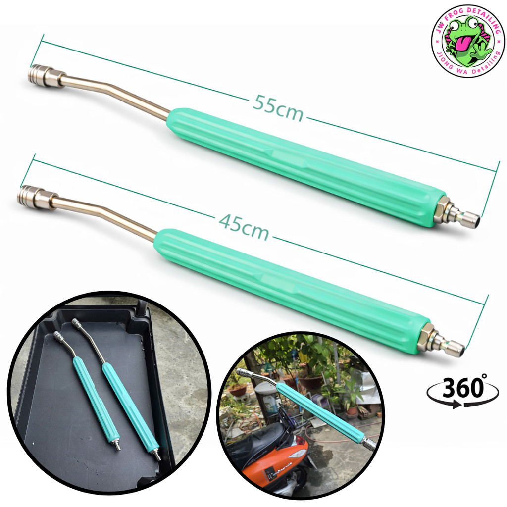 Thanh Nối Dài S.úng Rửa Xe Frog Detailing Jiong Wa Inox 45cm / 55cm – Chuẩn 1/4 Quick Connect, Chống