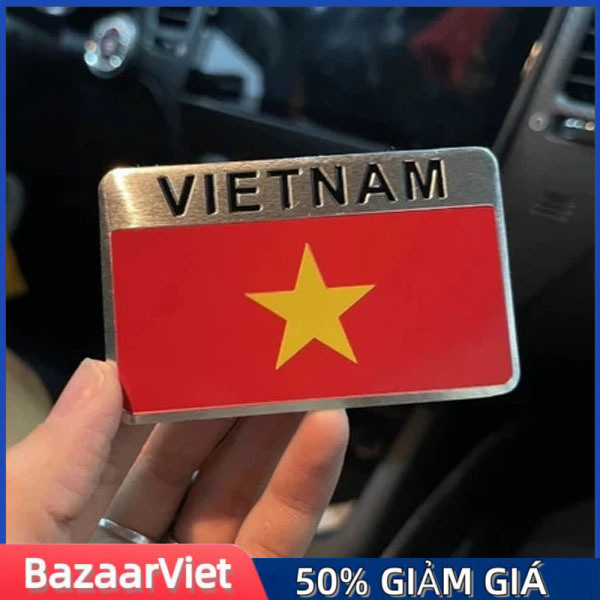 Decal tem nhôm cờ Việt Nam ONECARS kích thước đa dạng Tem nhôm cờ Việt Nam，Sử dụng băng dính 3M chắc