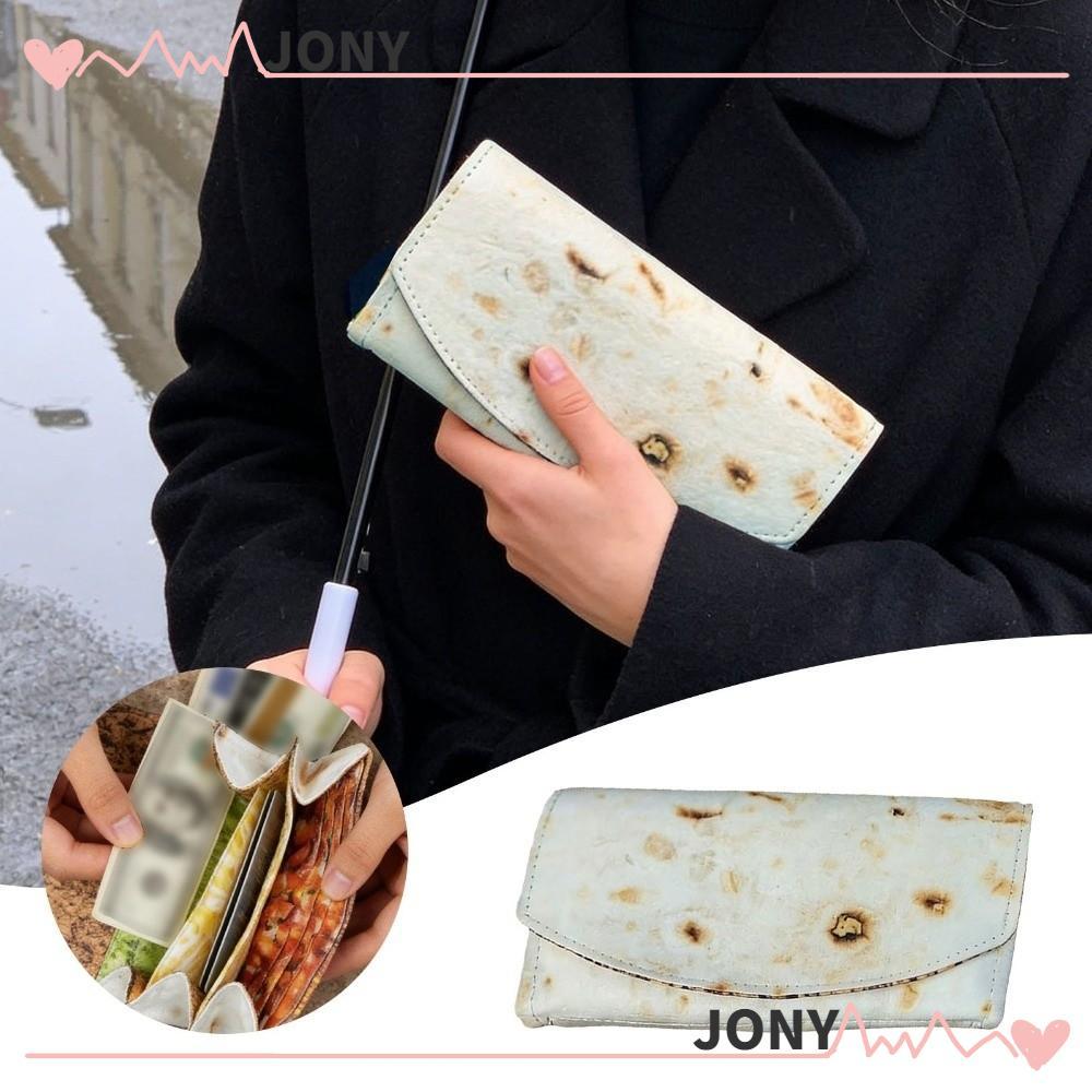 Kẹp tiền xu JONYPH, Ví Burrito có thể gập lại nhiều ngăn, có khe cắm thẻ Burrito