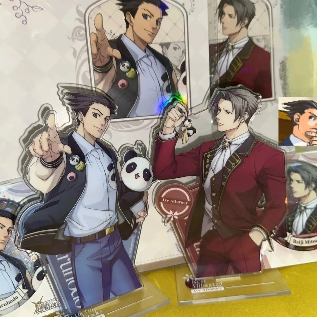 Mô hình Standee anime Ace Attorney Miles Edgeworth Phoenix Wright mica trưng bày trang trí bàn học p