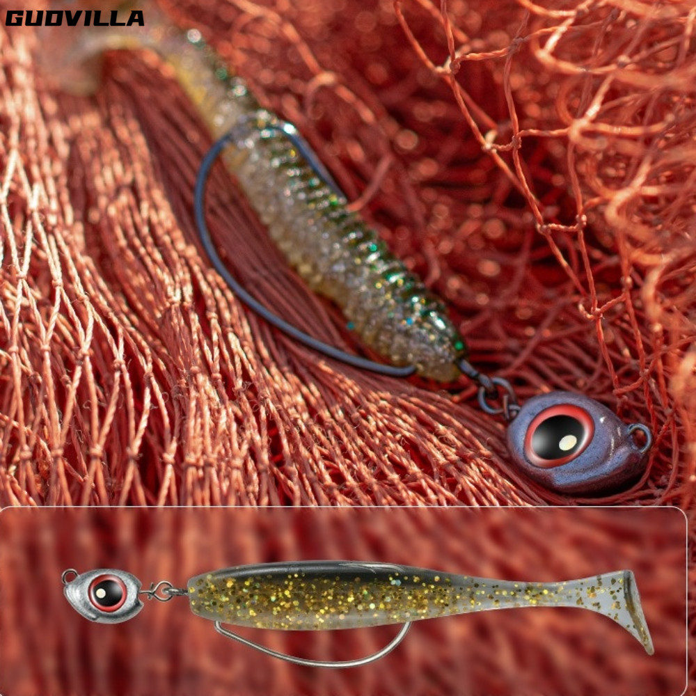 Đầu mồi chì GUDVILLA, Đầu Jig 3.5g / 5g / 7g / 10g Đầu Jig Swimbait, 2025 Mềm Giun mồi Đáy phát sáng