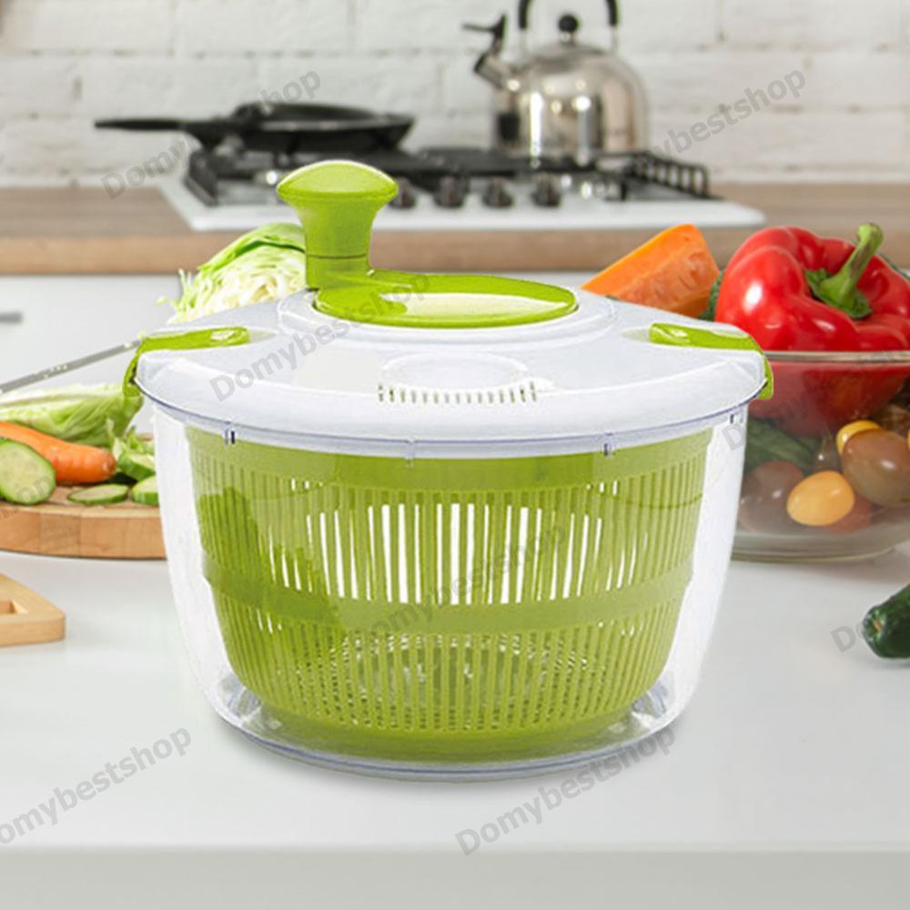 5 L Salad Spinner Salad Máy Sấy Trái Cây Lớn Spinner Máy Sấy Có Nắp An Toàn & Tay Cầm Xoay & Bát Máy