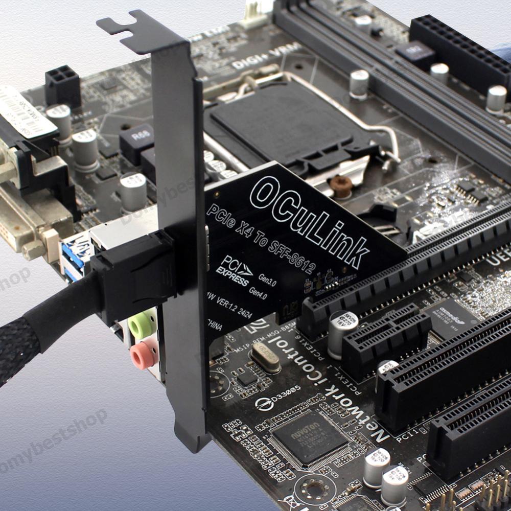 1 PC PCIe Sang SFF 8611 & 8612 Adapter Card PCIE X4 / X1 Sang Oculink SFF-8612 Adapter Hỗ Trợ PCle4.