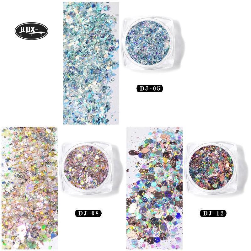 12 màu Shining Light Onion Powder DIY Design Nail Art Phụ kiện dành cho nữ và bé gái Nail Salon