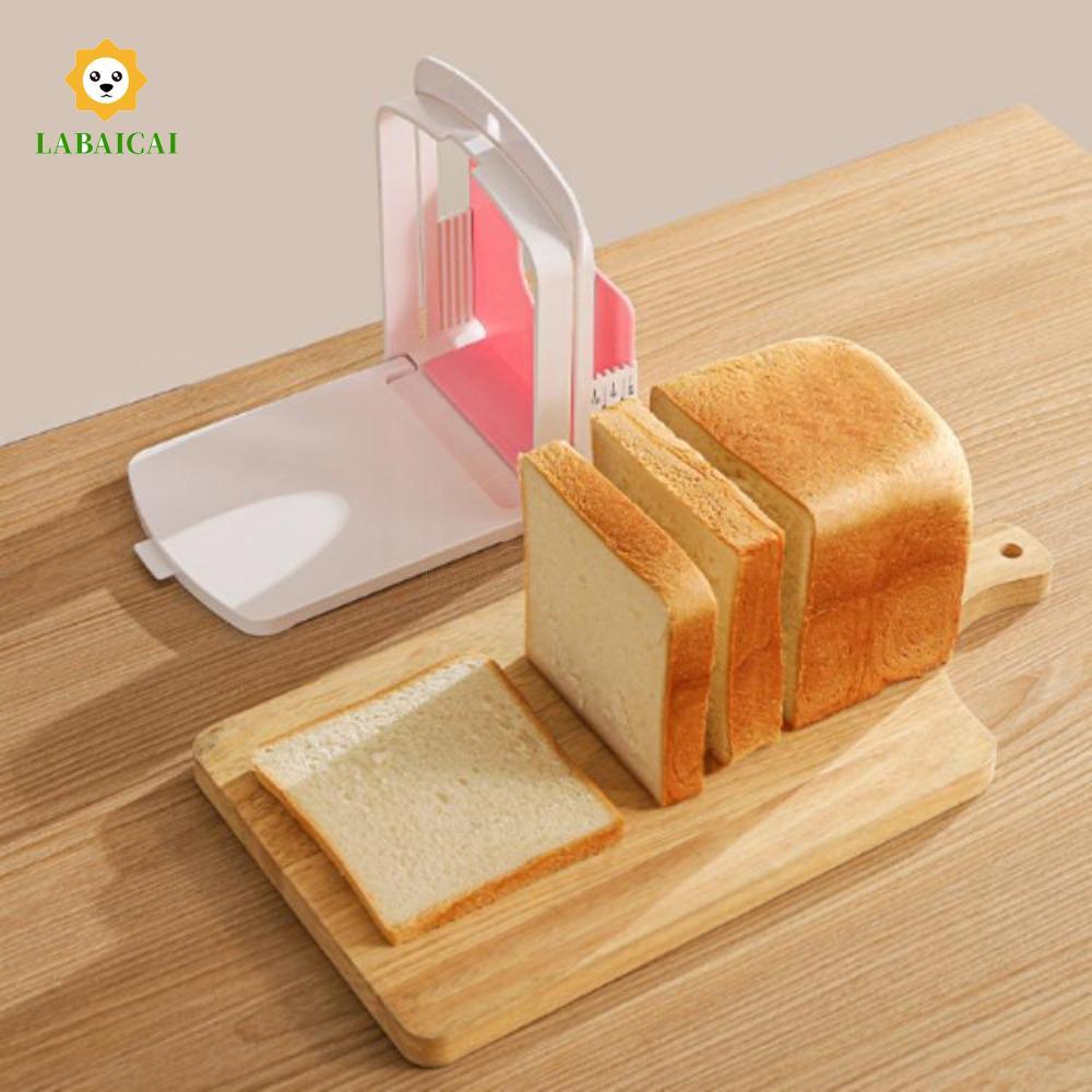 Máy thái bánh mì nướng LABAICAI, Khuôn cắt bánh mì dày có thể điều chỉnh tiết kiệm không gian, Dụng cụ làm bánh bằng tay Giá đỡ bánh mì có thể gập lại Bữa sáng