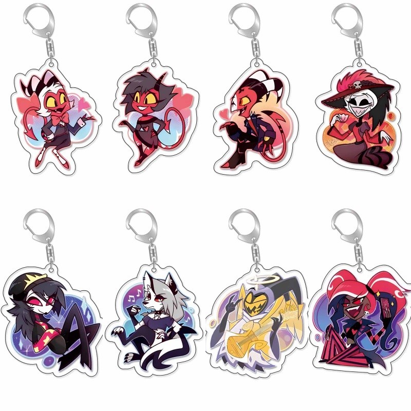 Hazbin Hotel Helluva Boss Velvette Anime Keychains Anime Game Collection Acrylic Material Desktop DI
