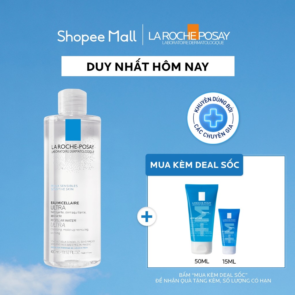Nước tẩy trang làm sạch sâu cho da nhạy cảm La Roche-Posay Micellar Water Sensitive Skin 400ml
