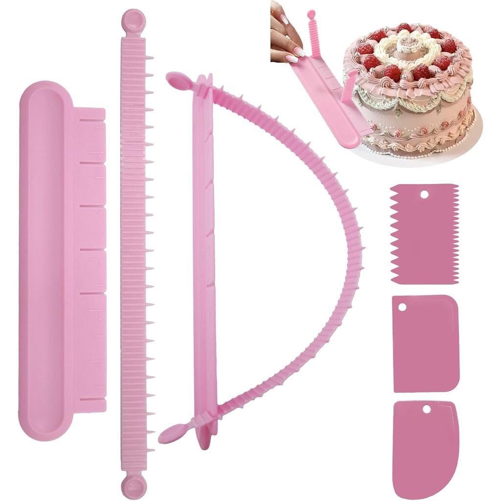 2 Chiếc Flip Cake Arc Ruler, Cake Swag Maker, Decorating Graded Scale, Marking Divider Set, Cake Bak
