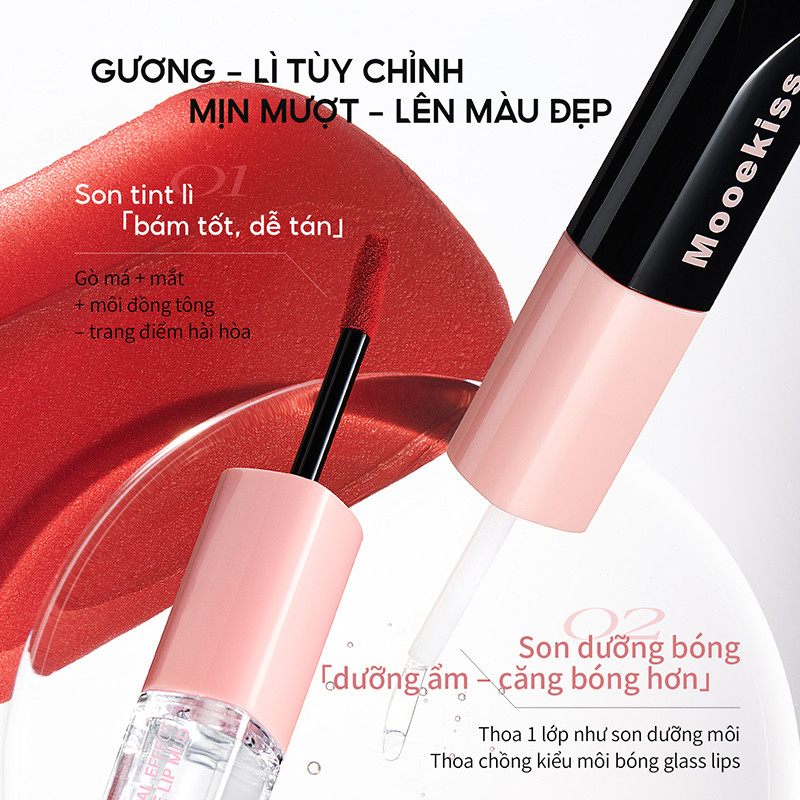 [LIVE Combo 2] Combo 2 son hai đầu Mooekiss dung tích 1.5g+1.5g, thiết kế nhỏ gọn tiện lợi | BigBuy360 - bigbuy360.vn