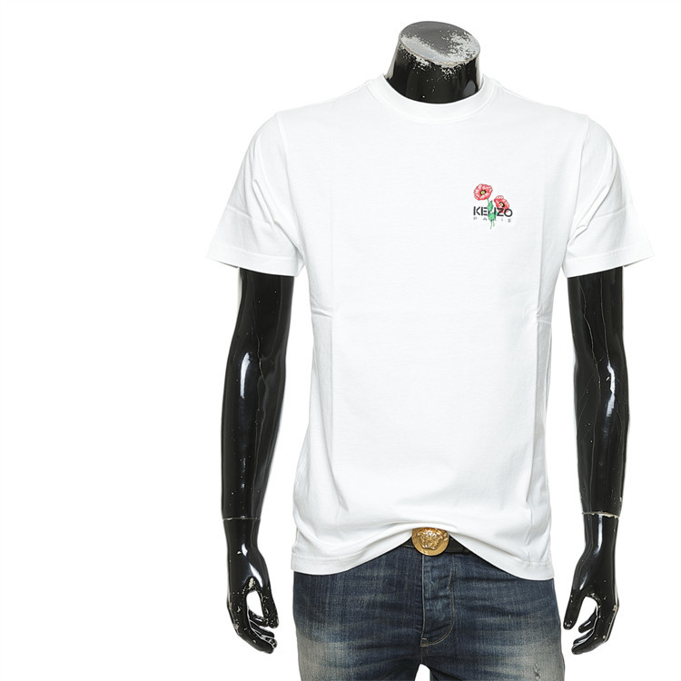 KENZO Takada KENZO Thời Trang Nam Dạo Phố Ngày Lễ Tình Nhân Hoa Áo Thun Tay Ngắn FF65TS2594SG