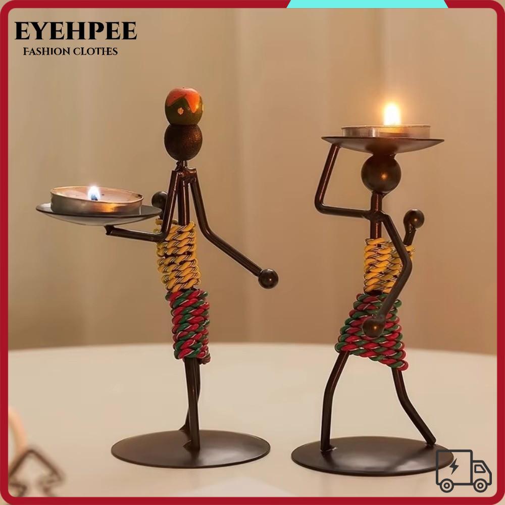 EYEHPEE 1 Chân Nến, Tay Sắt Knick-knack Đạo Cụ Chân Nến, Kim Loại Sáng Tạo Lãng Mạn Đèn Nến Trang Tr