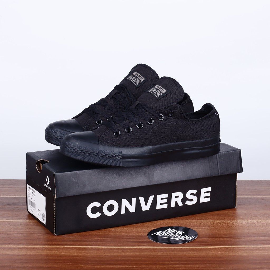 Converse Chuck Taylor All Star classic All Black Hitam polos ox low SBKQ