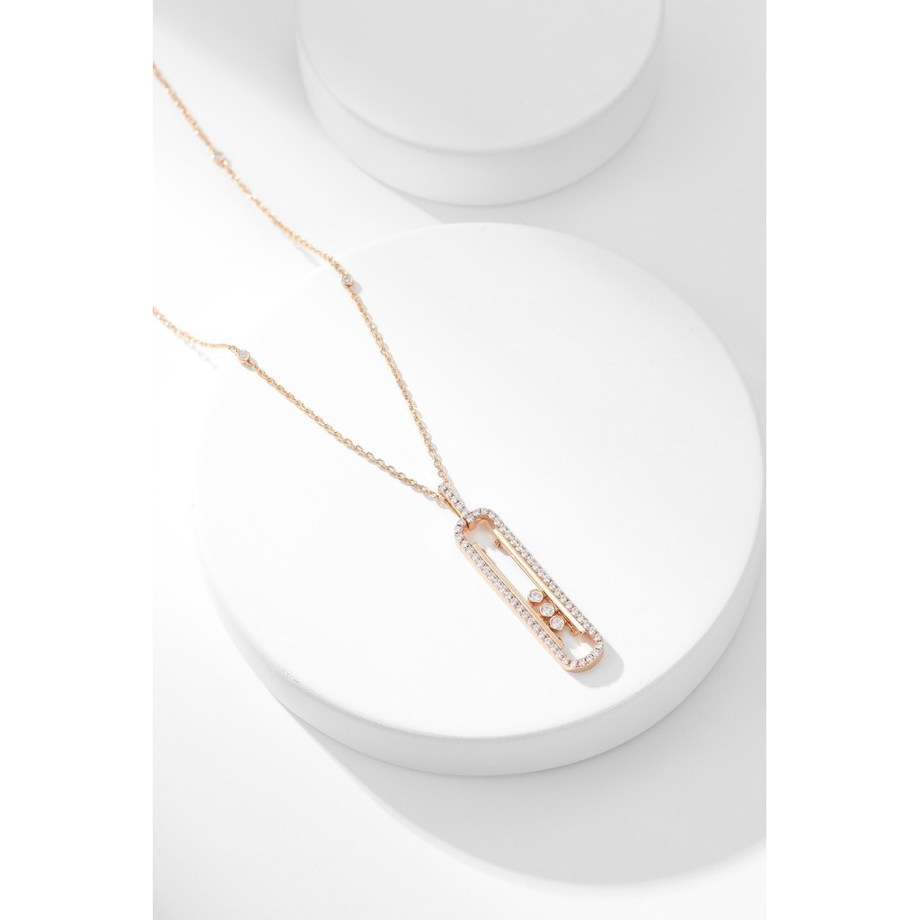 Vòng cổ kim cương trượt vàng trắng thứ 10 từ Messika - Quà tặng sinh nhật bất ngờ, chiều dài chuỗi 5