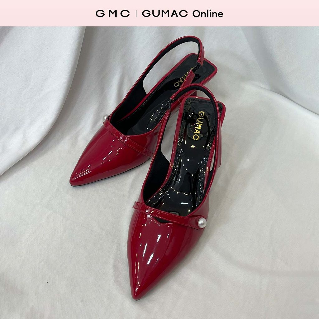 Giày cao gót mũi nhọn GUMAC phối dây khuy trang trí thanh lịch GG03018