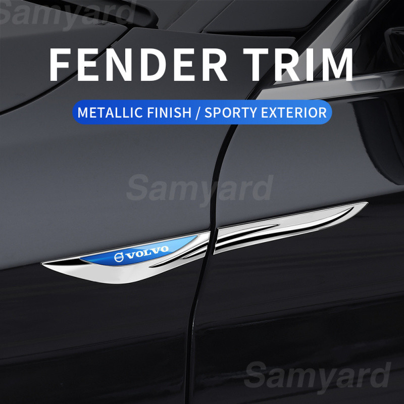 1 Cặp Xe Fender Cánh Bên Biểu Tượng Huy Hiệu Kim Loại Cho Volvo XC40 XC60 XC90 C40 EX30 EX90 V90 EM9