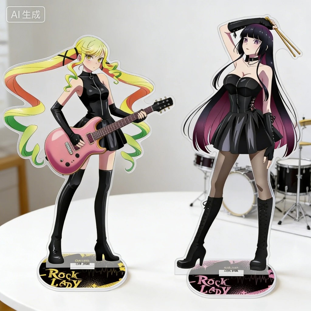 Standee Anime Rock Is a Ladys Modesty Mô Hình Mica Acrylic Trang Trí Bàn Học 15cm Rock wa Shukujo no