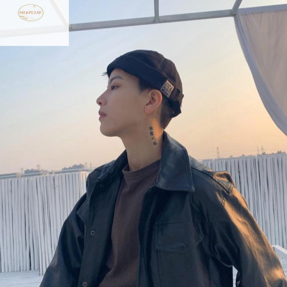 SILKPULSE Nam Nữ Skullcap, Mũ không vành bằng vải Cotton Unisex, Mũ Docker màu trơn cổ điển không có