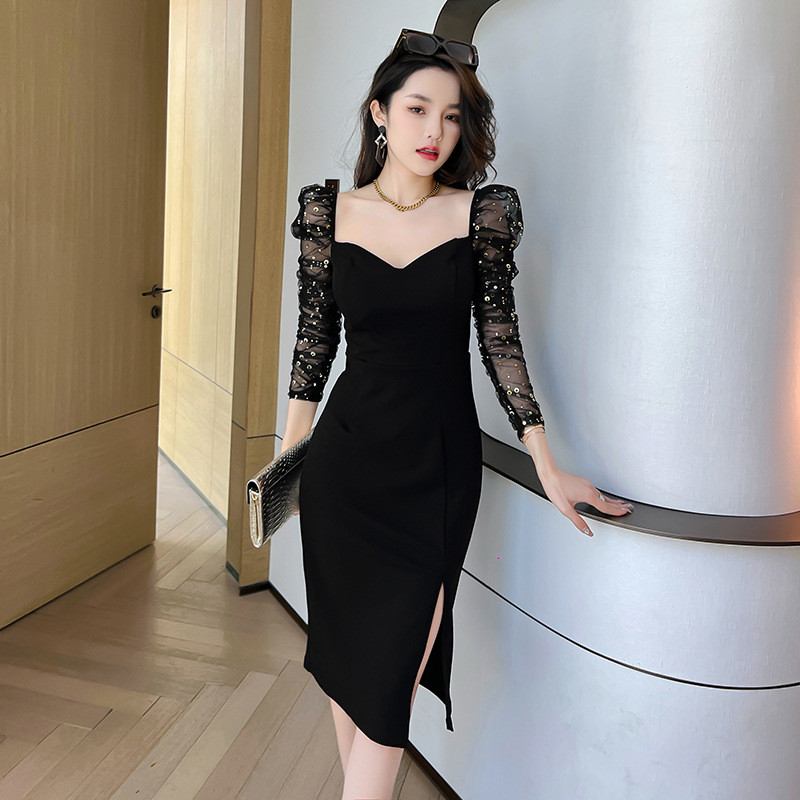 ZY.HT20263 Đầm Lưới Thu Đông Nữ Tính 20164