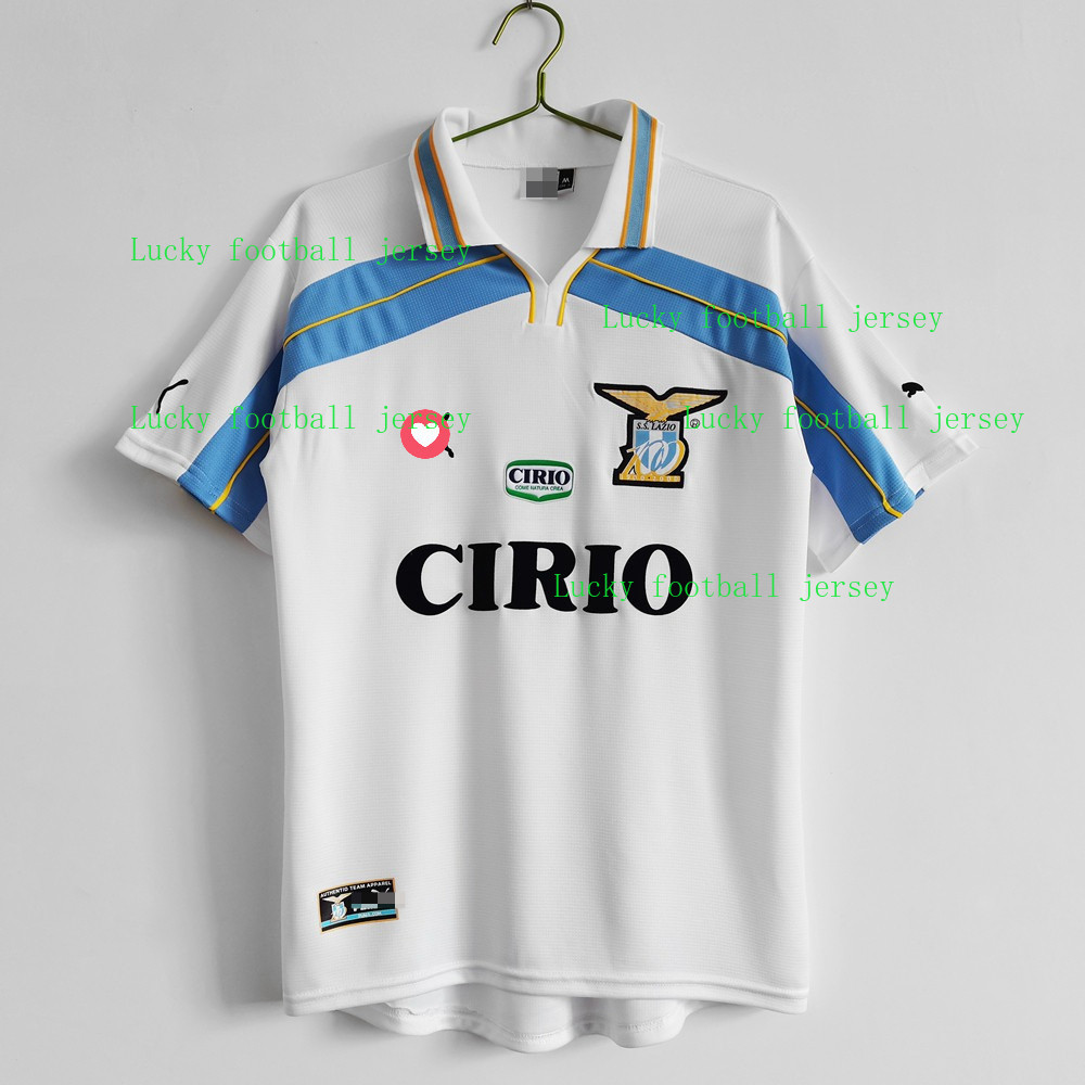 1999 / 00 Retro Áo Bóng Đá Lazio 3rd 1999 / 2000 Nesta Vieri Áo Bóng Đá Retro Chất Lượng Cao S-2xl