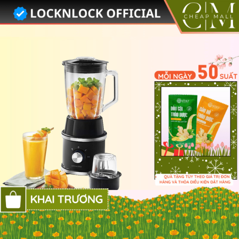 Máy xay sinh tố High Speed Blender LocknLock Chính hãng, 220-240V, 50-60Hz, 600W, Màu đen EJM376BLK 
