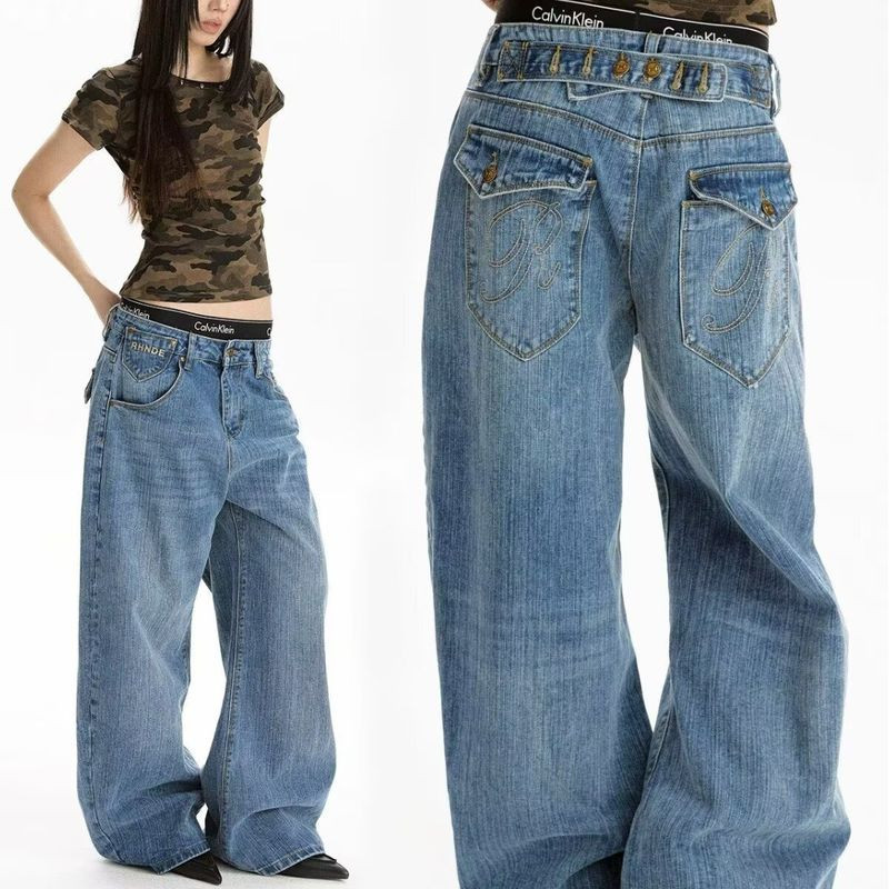 Quần Jean Ống Rộng Cao Waist Cho Nữ, Thoải Mái & Just Right Fit