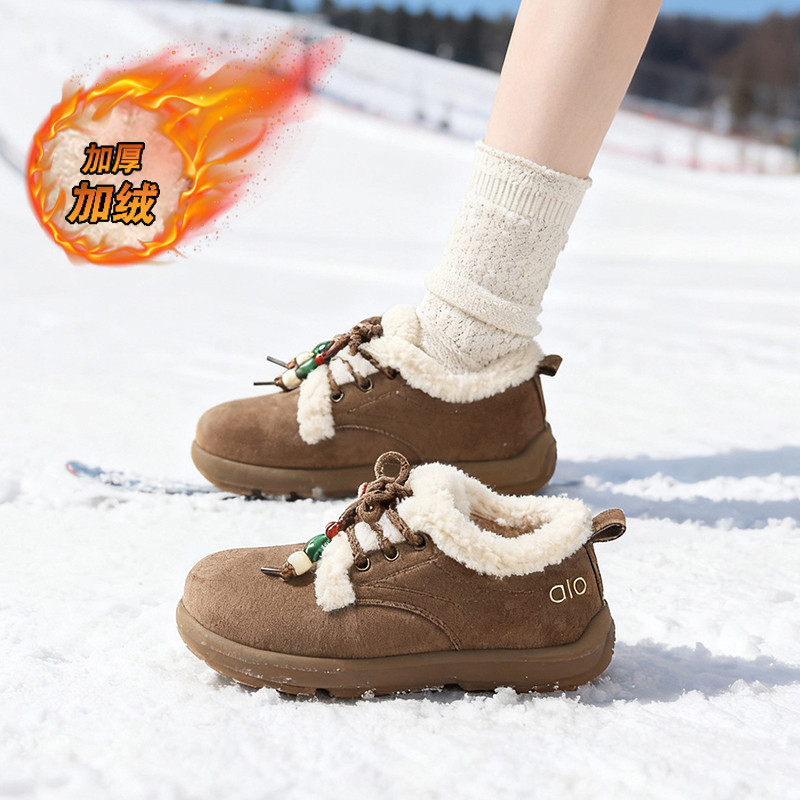 Giày Nữ Yongge 3309 Giày Lông Cừu Ấm Áp Phong Cách Bohemian Lông Giày Cotton Mùa Đông