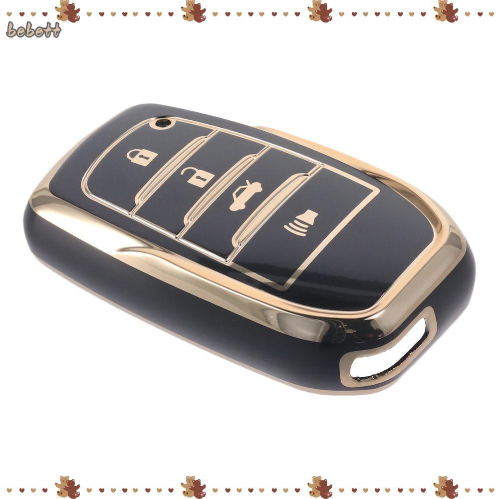 BEBETTERM Chìa Khóa Fob Dành Cho Xe Toyota, 4 Nút Cạnh Vàng Full Cover Key Fob, Vỏ Bảo Vệ Chìa Khóa 