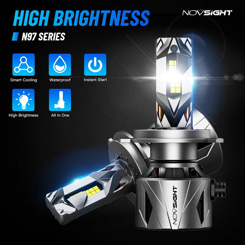 NOVSIGHT A500 N97 H4 Đèn Pha LED Cho Ô Tô H7 LED H11 9005 9006 6500K 60000LM 240W 9-32V LED Tự Động 